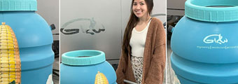Miran Brooks with GRW's IWEA Rain Barrel Auction Entry